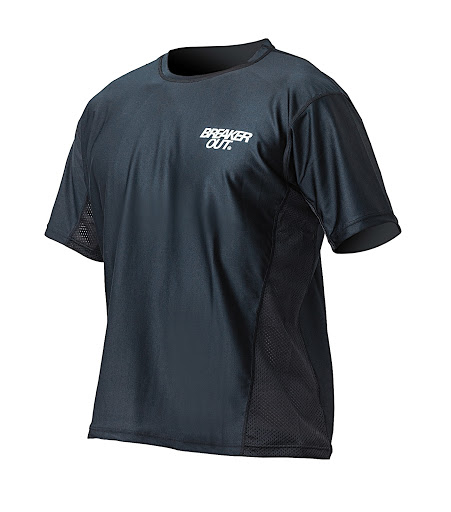 [BREAKER OUT] AIR-FAST RASH GUARD TEE BLK　