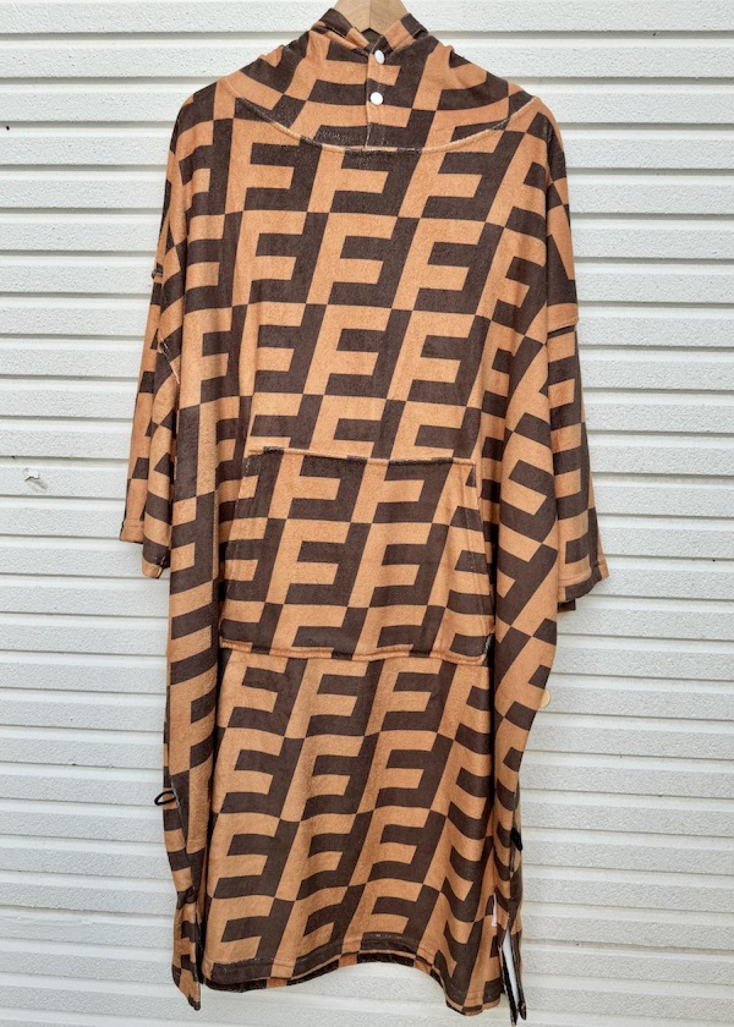 FRUTION Microfiber Poncho MONOGRAM BROWN