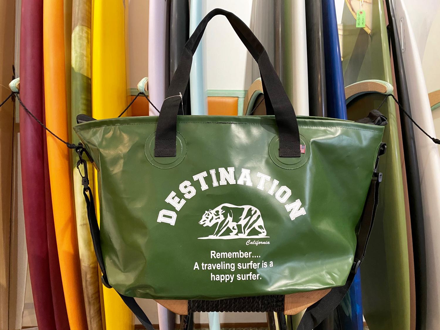 DESTINATION WET TOTE BAG BEAR LOGO ARMY GREEN