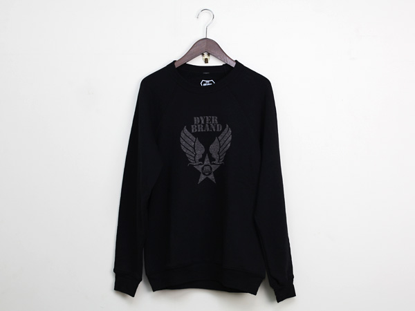 [DYER BRAND] WINGS Premium CREW NECK BLACK /M