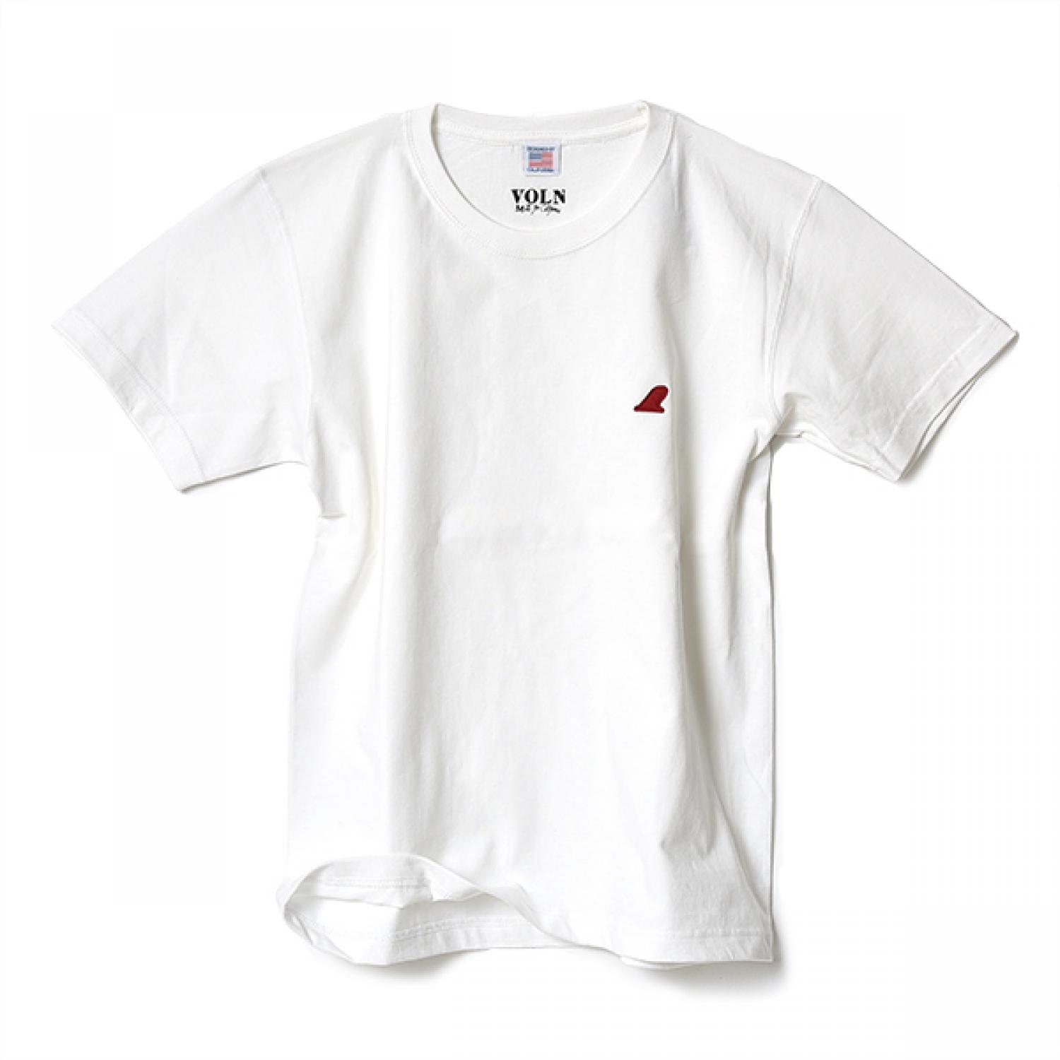 VOLN CREW NECK T-SHIRT /RED FIN  WHITE