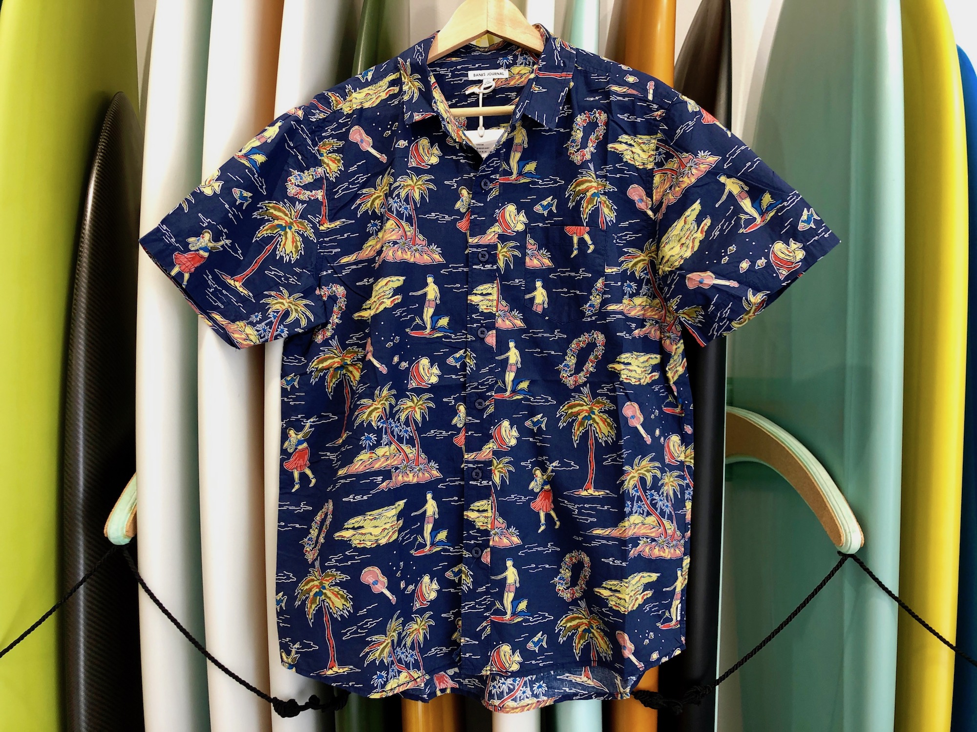 BANKS バンクス PALM TREES WOVEN SHIRT Sサイズ