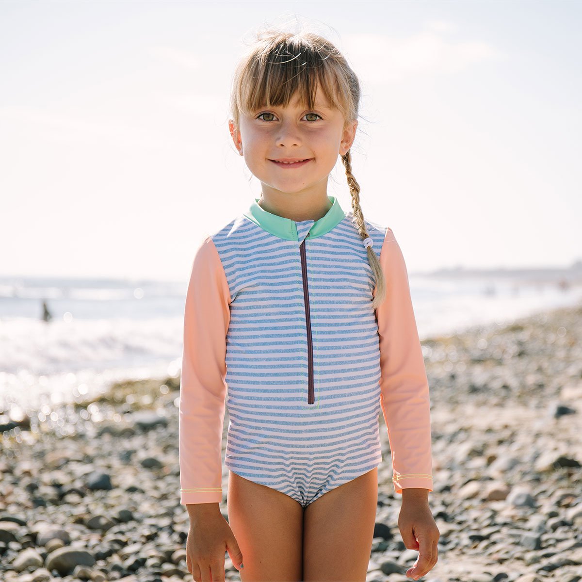 Mini Seea Sandpiper Kids Bodysuit Chambray|Okinawa surf shop YES SURF