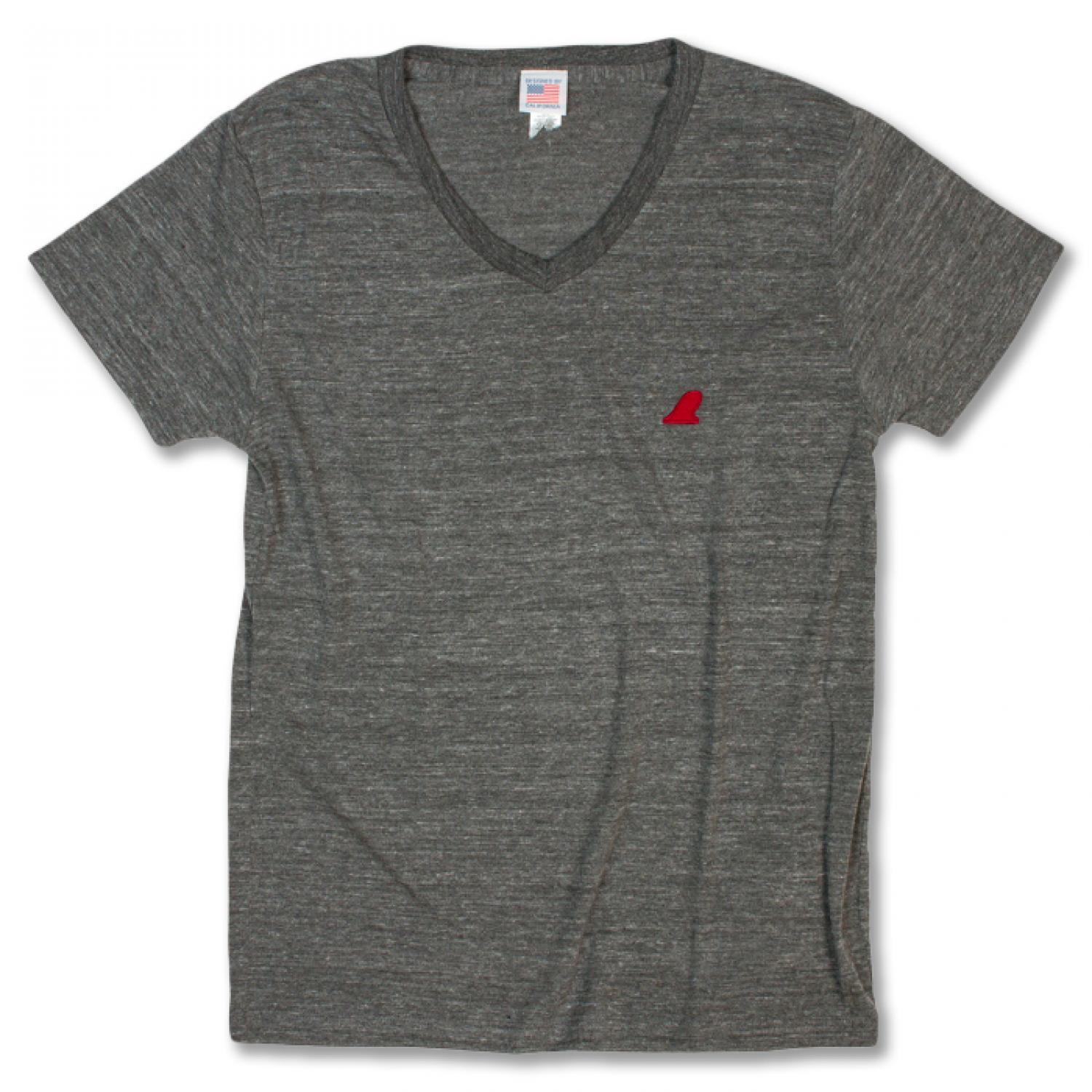 VOLN Red Fin V Neck Tee Fether Gray