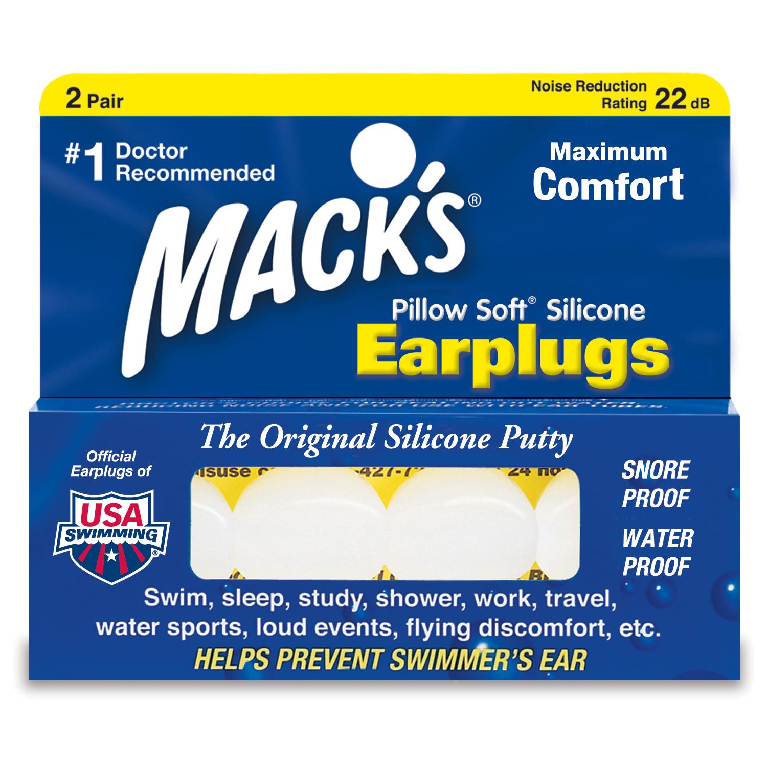 MACK'S Soft Silicone Putty Earplugs PILLOW SOFT